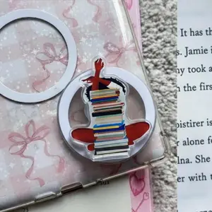 Handle for Kindle, Never Ending TBR Phone Grip, Kindle Accessories, Bookish Gift For Her sticky pop socket magnetic mount Magsafe Library Card