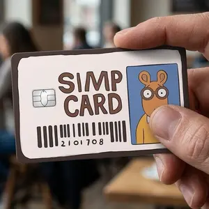 (2 Pack) Funny Simp Card Debit Card Skin High-Quality Vinyl Card Decal Credit Card Cover Scratch-Resistant Water-Resistant Everyday Accessories