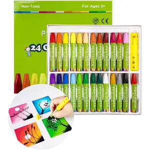 24+1 Assorted Colors Oil Pastels with 1 Sharpener and 1 Pastel Holder, Non-Toxic Smooth Oil Pastel Crayons for Kids Artists Students Painting Drawing Indoor Activities At Home