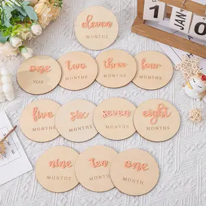 Newborn Milestone Wooden Set, 3D Monthly Cards, Photography Props, First Year Growth Tracker, Photo Card Accessories, Baby Keepsake Kit