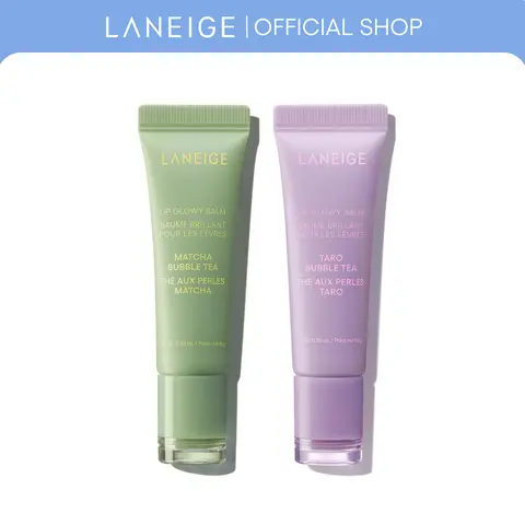 Laneige Bubble Tea Bundle, Matcha + Taro, Korean Skincare, Hydrating, Softening, Shea Butter Smooth Moisture