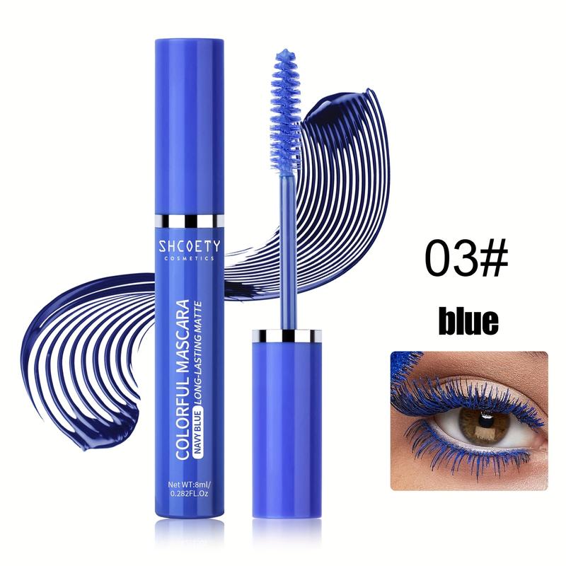 Waterproof Mascara Long-Lasting Waterproof Mascara - Volumizing, Curling,  Dirt-Resistant Formula with Vibrant Blue/Green/Pink Shades - for Everyday & Party Makeup (Halloween, Weddings, Photoshoots) - All Light Beige Types, Festival Beauty, Sleek Packagin