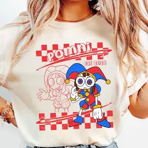 Comfort colors The Amazing Digital Circus T-shirt, TADC Jax Pomni Characters Shirt, Cute Circus Fan Gift Hoodie, Anime Style Cartoon Tee for Boys Girls