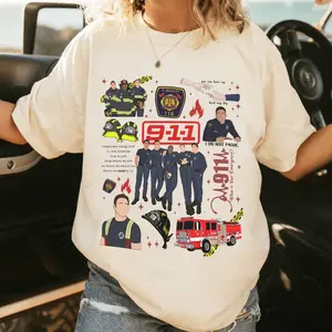 9-1-1 Television Show Shirt | Evan Buckley Shirt | Bobby Nash Shirt | Movie Tee | 911 Movie Shirt | American TV Series Shirt