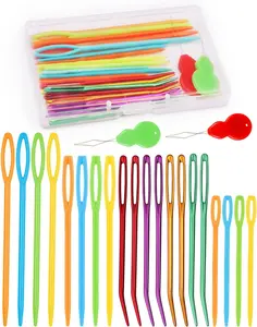 25 Pcs Yarn Needles Set, Tapestry Needle, Crochet Needles for Yarn, Plastic Large Eye Sewing Needles, Curved Darning Needles, Knitting Needles for Sewing, Knitting, Crochet