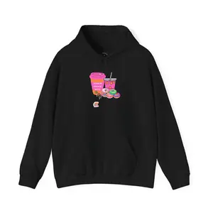 Dunkin' Donuts Hoodie, Cozy Sweatshirt for Coffee Lovers, Fun Gift for Birthdays, Casual Wear, Foodie Apparel