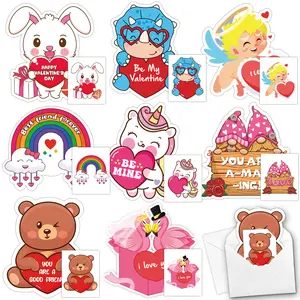 Valentine's Day Cards for Kids, 32PC Classic Valentines Cards with Tattoos&Envelopes, Happy Valentines.