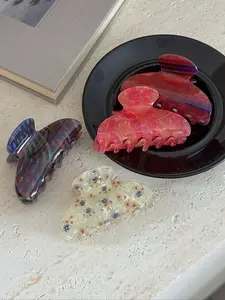 Elegant Floral Hair Clips Set, Sweet Half-Circle Barrettes for Updos, Stylish Shark Clip Accessories, New Arrival Hair Decorations, Flower Hair Clip