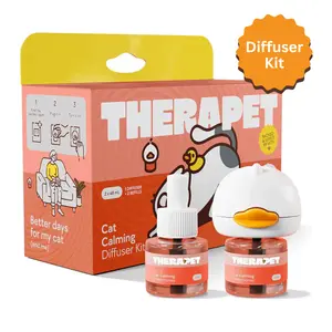 TherapetMD 60-Day Cat Calming Diffuser - Helps with Stress, Pee Spraying, Cat Fighting, Aggression, Excessive Meowing & Scratching - 60-Day Refill Included - Packaging May Vary - Results May Vary