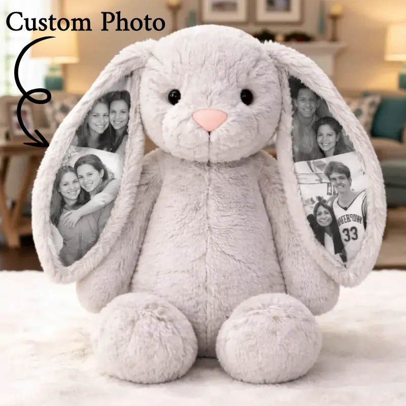 Custom Photo Bunny Plush – Personalized Hidden Photo Keepsake Gift