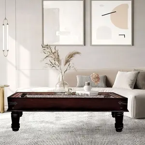 Vintage Iron Grill Window Repurposed Unique Coffee Table