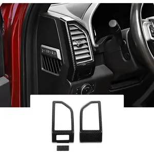 Title: Carbon Fiber Dashboard Side Air Vent Trim Kit for 2015-2020 Ford F150 F250 - Premium Truck Accessories Interior Decals for Truck Styling, Durable Anti-Scratch Car Decoration Cover Overlays