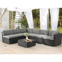 Black Rattan and Grey Cushion