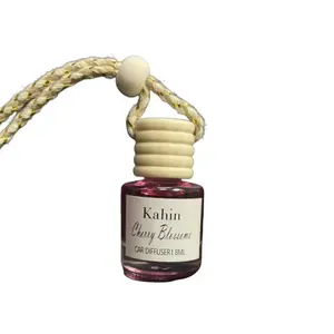 Car Aromatherapy Diffuser Hanging Empty Glass Perfume Bottle Essential Oils Diffuser Bottles Automotive Interior Ornaments Car Fragrance Pendant Decoration