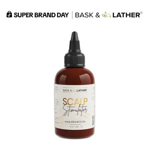 JUMBO Scalp Stimulator Hair Growth Oil – Lightweight Rosemary & Mint Blend for Thicker, Fuller Hair, Alopecia Support & Hair Regrowth | Stimulates Roots & Nourishes All Hair Types by Bask & Lather