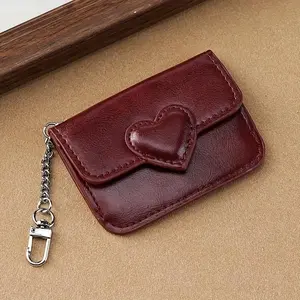 Unisex Vintage Keychain Wallet, Retro Painted Mini Purse, Magnetic Multi-Slot Design, Hand Washable ID Card Holder, Vintage Style Wallet