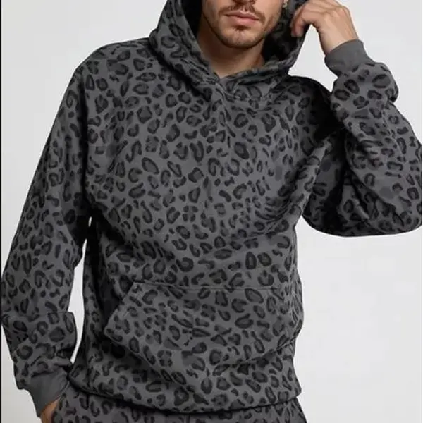Comfort Black Camo Panther Hoodie Matching Sweatpants, Unisex Lightweight Cheetah Design Print Full Set for Men Women, Streetwear Outfits 2025, Perfect Gift