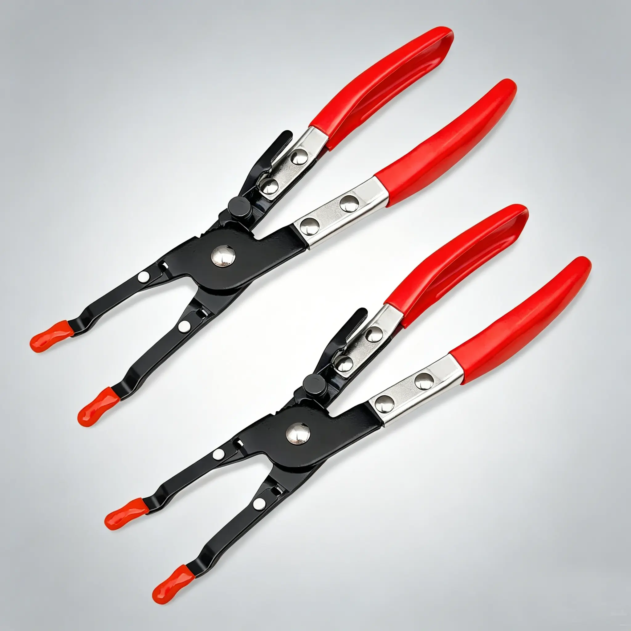 2 x Carbon Steel Welding Pliers (8.1 oz, 9.7 in) - Stable Rubber Grip, 1-Handed Use Pick Up Assist, Easy Cable Positioning Hand Tools for Car Maintenance & Repair, Multifunctional Wire Clamps, Soldering Pliers