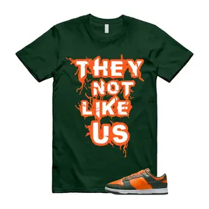Dunk Miami Hurricanes Team Dark Green Orange White T Shirt Match US