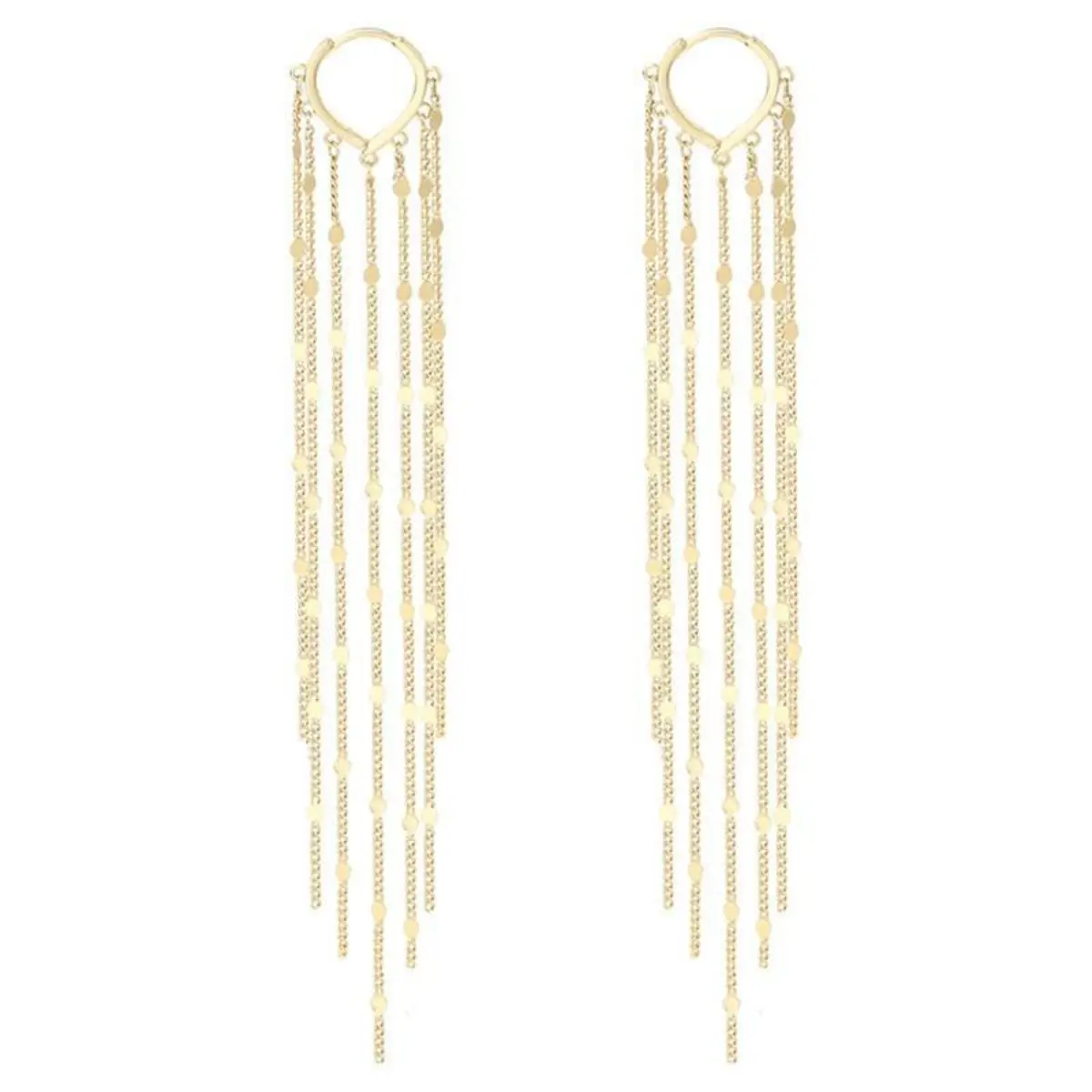 Lady's long dangling earrings, chain and pendant stud earrings, fashionable droplet design