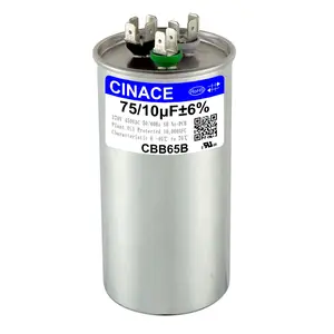 CINACE 70/15uF CBB65 Dual Run Capacitor for Air Conditioner AC Motor Fan Start Condenser Heat Pump HVAC Ice Maker 370/450VAC 50/60Hz CBB65B