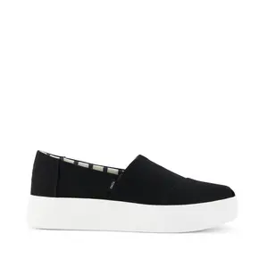 Womens Asher Platform Slip On Sneaker Black Canvas