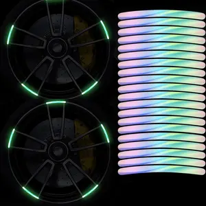20PCS Wheel Rim Reflective Stickers – Waterproof Self-Adhesive Rim Stripe Decals for Car, Motorcycle & Bicycle Wheels