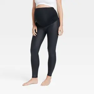 Isabel Maternity Leggings High Gloss Active Yoga Pants Belly Panel