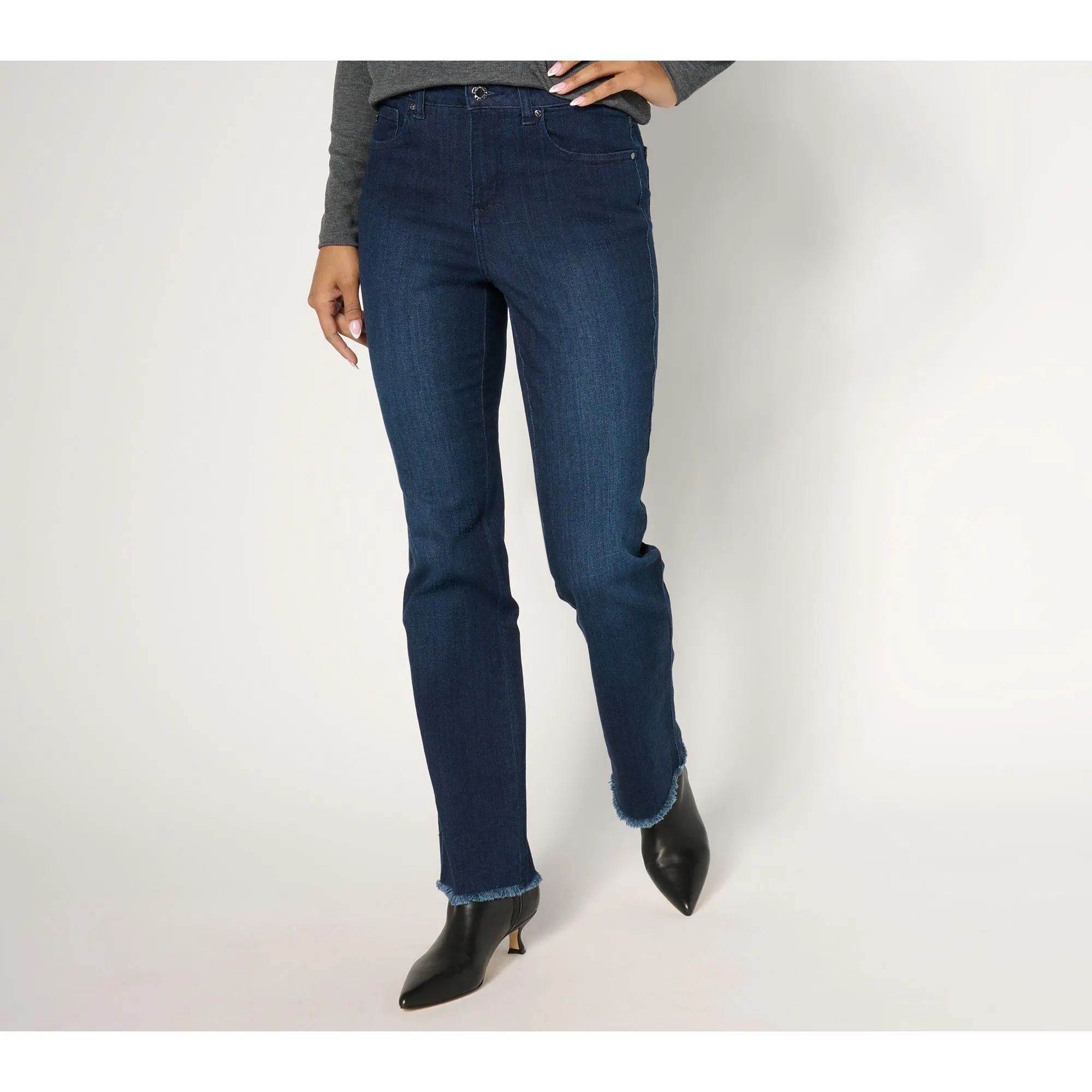 Belle by Kim Gravel Tall Primabelle Denim Frayed Baby Boot Jean