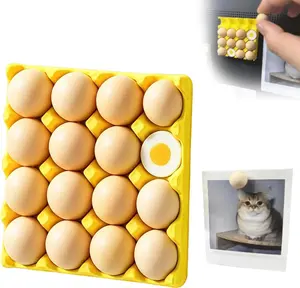 3D Printed Egg Fridge Magnets Set , Realistic Egg Carton Refrigerator Magnets with Magnetic Tray, RemovableCute Novelty Kitchen Décor,Funny FoodMagnets for Fridge,Whiteboard,Locker (Yellow)