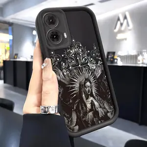 Coronet Virgin Mary Pattern TPU Phone Case suitable for Motorola Moto G85 G84 G75 G60 G54 G53 G50 G35 5G Shockproof Full Camera Protection Durable Slim Cover Smartphone Casing