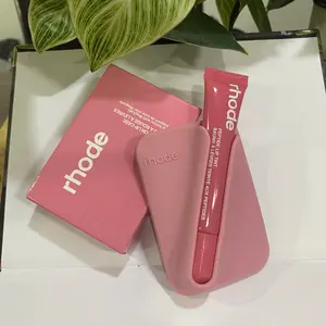 Rhode Style Lip Case Set, Soft Silicone Aesthetic Phone Cover, Trendy Phone Case Gift (random lipstick gift)