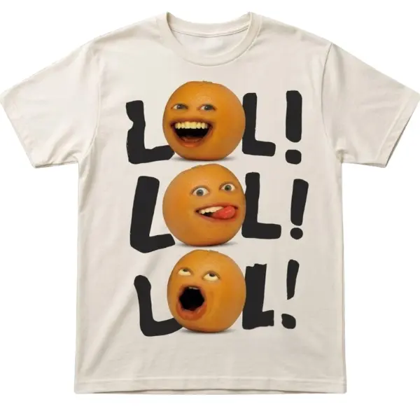 Y2K Funny Annoying Orange LOL Graphic Tee - Vintage Graphic Tee – Menswear & Womenswear – Streetwear Tops – Casual Cotton Crewneck Shortsleeve T-shirt