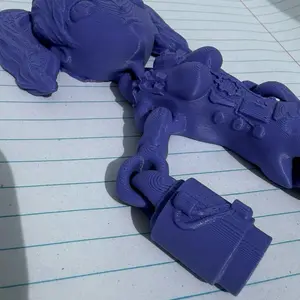 TiosOddities Mags the Bionic Brawler Articulated Action Doll with Blaster Arm - 9 Movable Joints for Dynamic Posing - Original Character Design - Eco-Friendly PLA Printing - Perfect for Sci-Fi Collectors