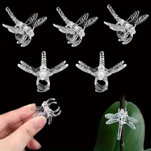 50pcs Dragonfly Orchid Support Clips - Durable, High-Quality Plastic Garden Clips for Secure Plant Stems & Vines