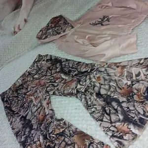 Fall Brown camo deer Print bell pants Girls set
