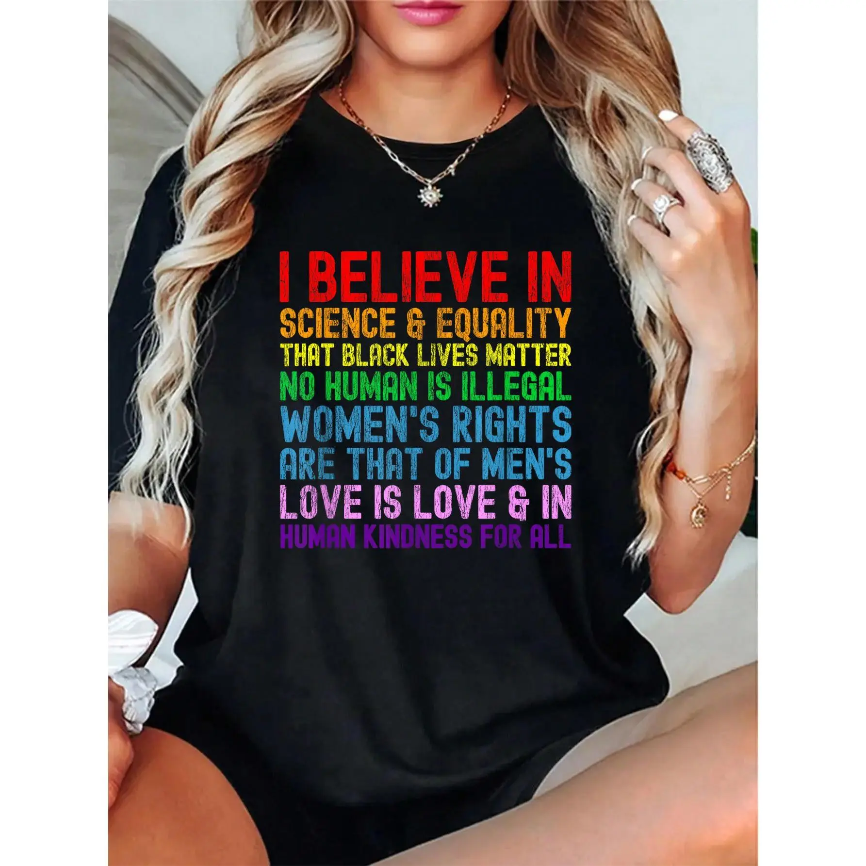 100% Cotton Unisex “I Believe in Science” Equality Black Lives Matter Shirt (BLM T-Shirt) – soft feel, 2026 crewneck short-sleeve tee