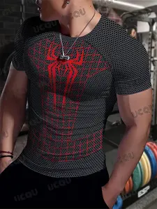 Men's sports short-sleeved print - summer adult quick-drying and breathable running sports shirt Activewear T Shirt