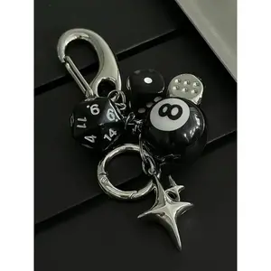 Dice & Ball Design Keychain, Cute Keychain forCar Keys for Women & Men, Fashion Accessoriesfor Bag Decoration, Keychain Pendant