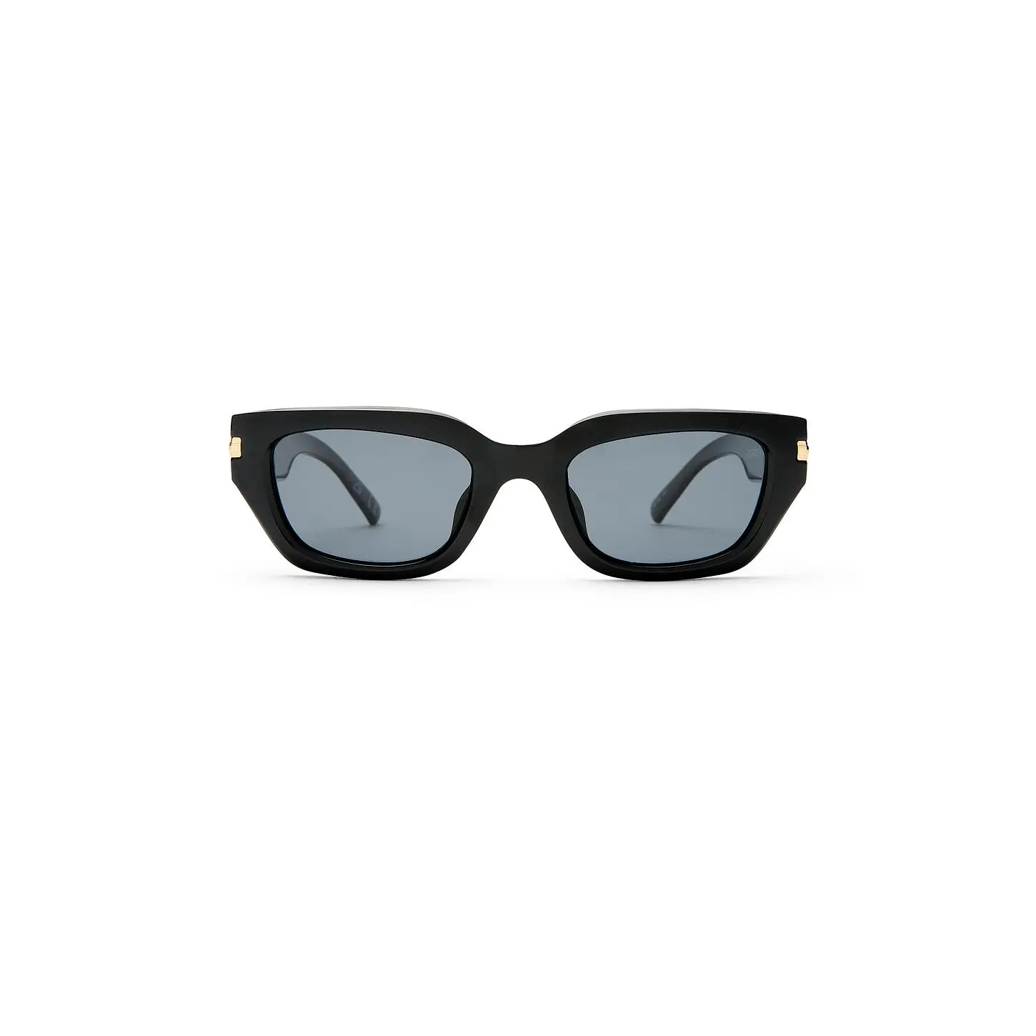 Le Specs Cubito Sunglasses in Black & Smoke Mono Polarized