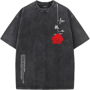 Mens Vintage Graphic Tees Oversized Acid Wash Cotton T-Shirts, Casual Retro Streetwear Tops Soft and Comfortable for Daily Urban Outfits and Street Style Looks