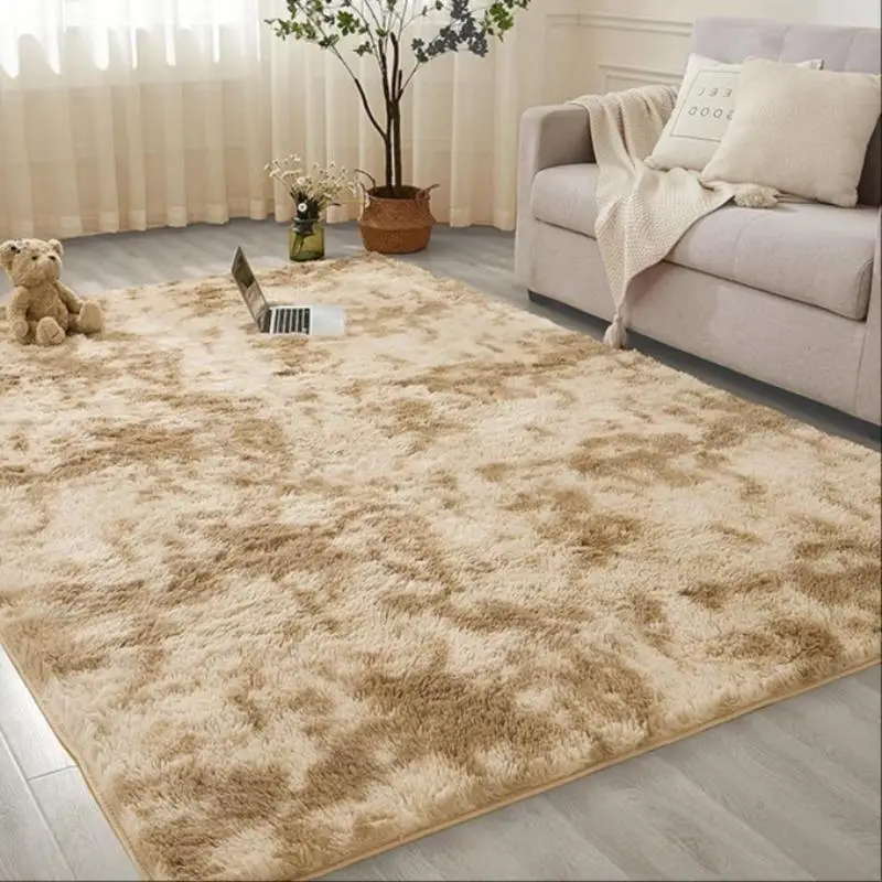 Tie-Dye Faux Fur Shag Rug, Non-slip Soft Floor Carpet for Living Room, Bedroom, Study Room Decor