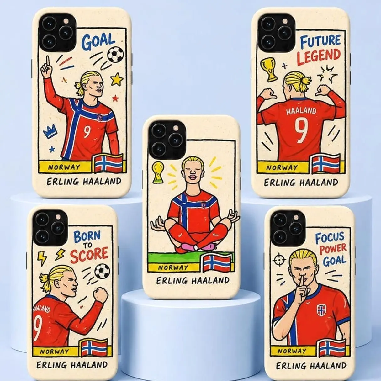 Football Player Phone Case, Erling.Haaland Inspired Cover Compatible with iPhone X, 11, 12, 13, 14, 15, 16, 17 Plus Pro Promax & SS Galaxy S21-26 Series