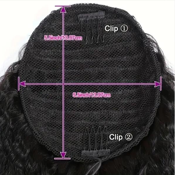"Chic Yaki Straight 100% Human Hair Ponytail Extension, Clip & Drawstring Secure Fit, 1B Natural Color, 10-20 Inch 100g, Versatile Style for All Women "	