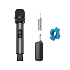 Wireless Microphone, USB Rechargeable Handheld Microphone, UHF Wireless Microphone System, Microphone for Karaoke, Party, Wedding, DJ, Presentation