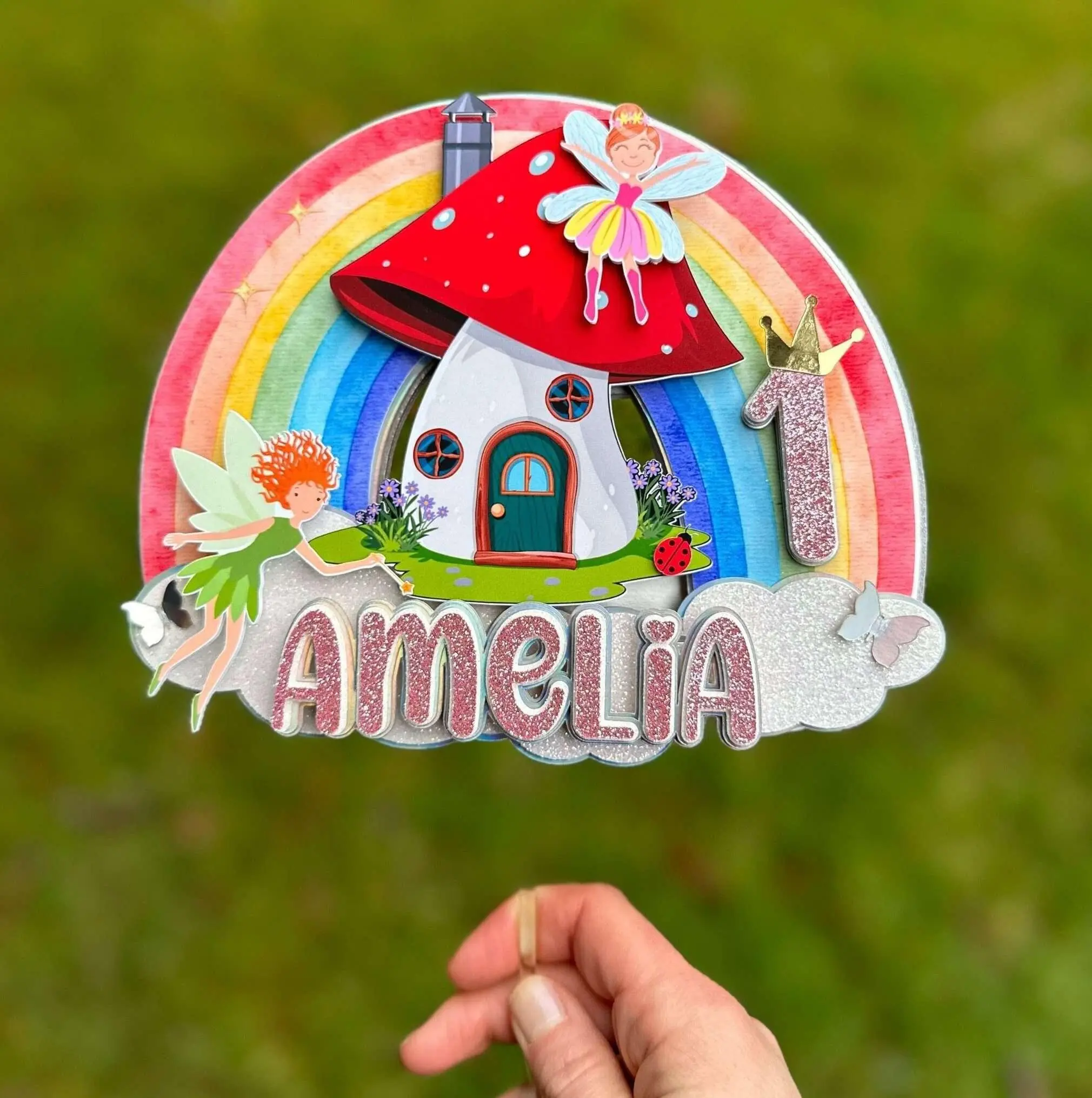 Fairy Cake Topper - Customizable Birthday Cake Decoration