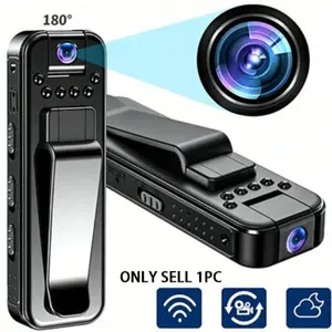 1080P Wearable Action Camera, Portable Handheld Camera,180° Handheld Sports Camera, Video Recording Camera Portable Clip Design, Wifi Wireless Transmission, Infrared Night Vision, Suitable for Outdoor Sports, Skiing, Cycling, Hiking, Security