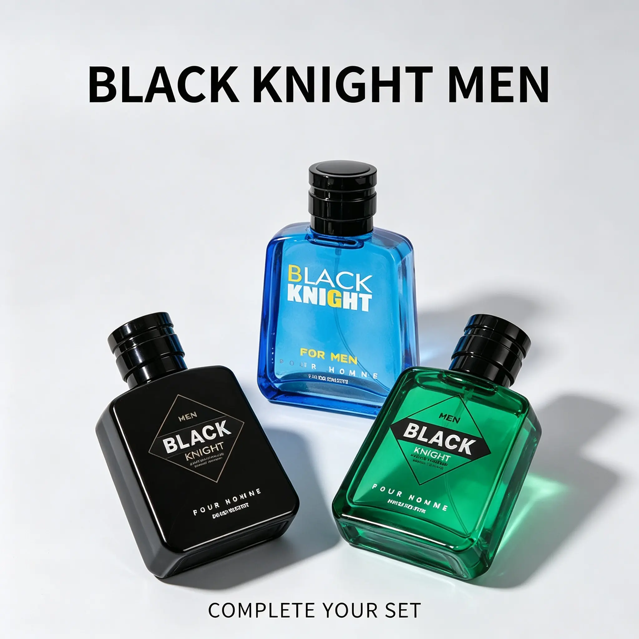 Men's Premium Long-Lasting EDP Cologne - Bold Modern Style, Daily Wear, 3 Scents (Black/Blue/Green), Single Bottle, Ideal Gift For Him, Three Scents