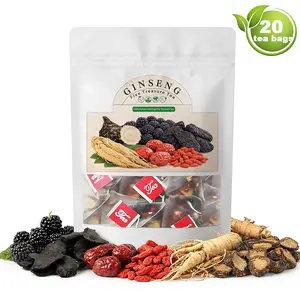 20 Tea Bags- Ginseng Five Treasure Tea Herbal Formula Selection,Natural Chinese Herbal Kidney Cleanse Detox Tea,Support Liver & Kidneys Health,Traditional Healthy for Men & Women,No Additives, Caffeine Free, 6 Premium Ingredients Blend