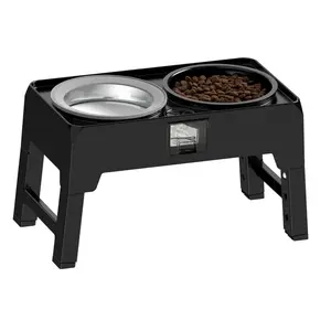 No-Spill Dog Water Bowl with Floating Disc – Adjustable Height Elevated Stand, Foldable & Tool-Free Assembly, Protects Neck & Joints for Puppies to Large Dogs